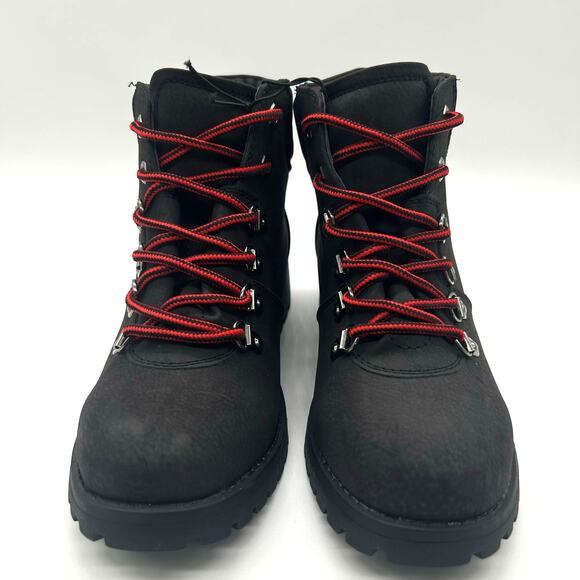 New Cliffs by White Mountain Porter Black Hiking Boots Red Laces Women‎ Size 6 - Picture 1 of 7